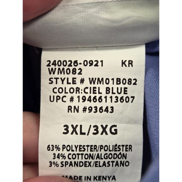 Scrub Star Ciel Blue Scrub Top 2 Pair Bottom Pants Drawstring Waist Lot 3XL Set - Picture 3 of 3